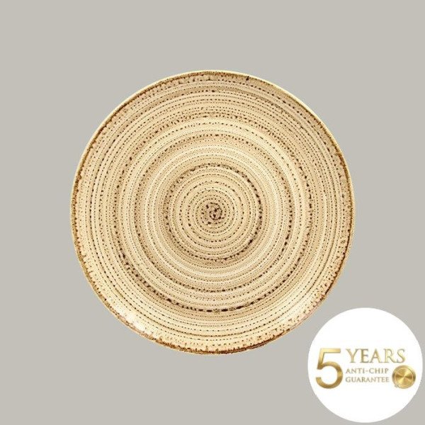 Teller coup flach Twirl Sand-Beige, 6er Set aus Porzellan, Ø 30,7 cm von RAK Porcelain