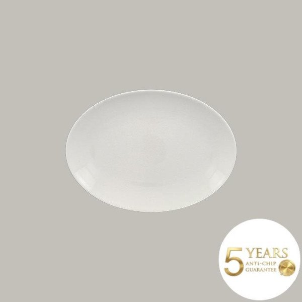 Teller coup flach aus Porzellan, 12-teilig, Vintage Design, 26x19 cm