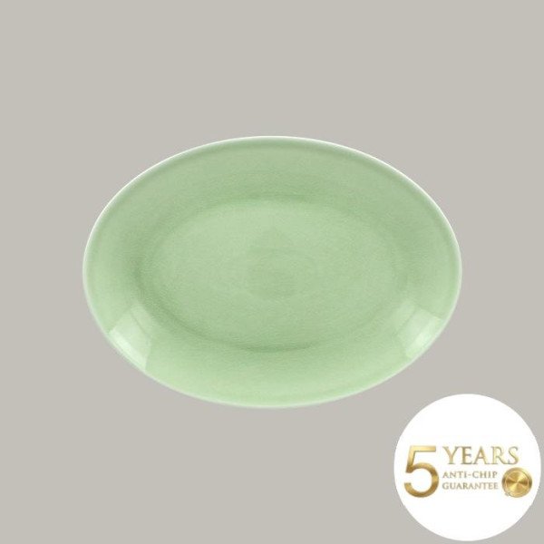 Teller coup flach aus Porzellan, 6er Set, Vintage Design mit Craquelé-Effekt, 32x23 cm