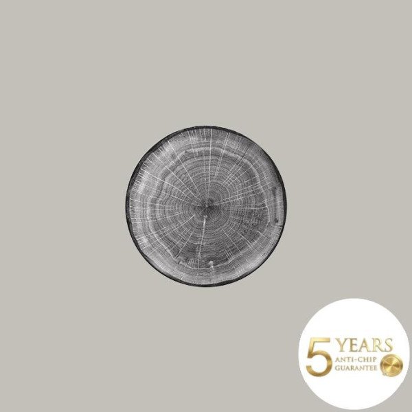 Teller coup flach aus Porzellan in Holzoptik, 12er Set – Woodart Kollektion