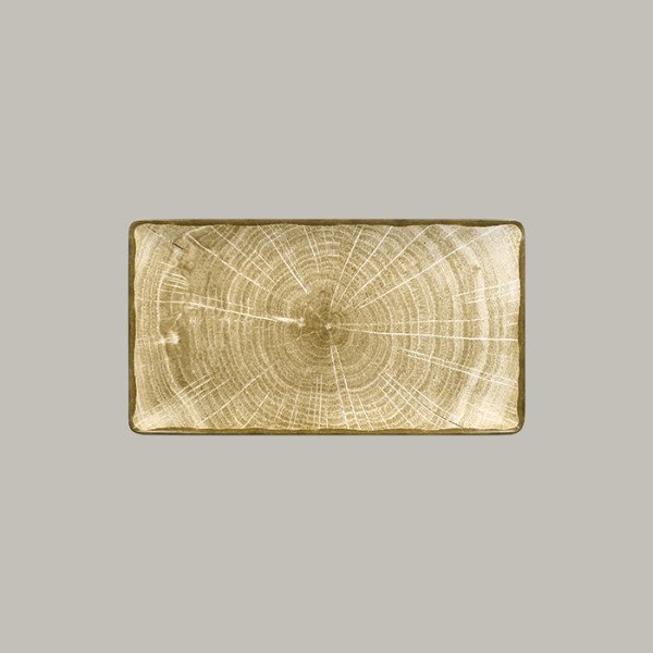 Teller coup flach aus Porzellan in Holzoptik, 6 Stück – Woodart Kollektion