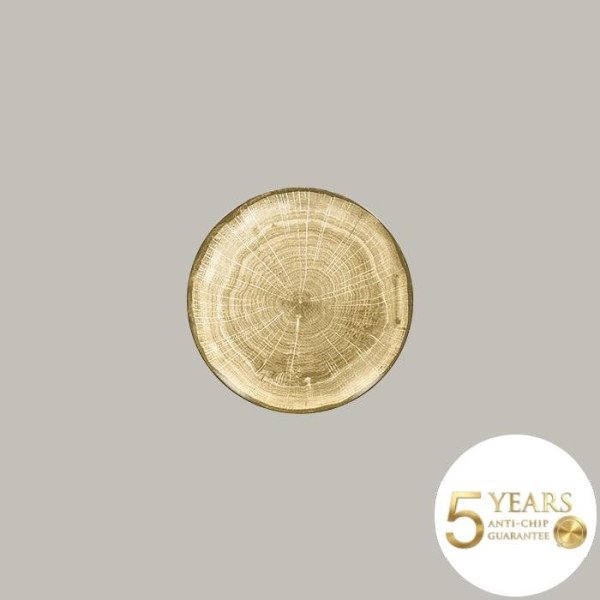 Teller coup flach aus Porzellan, Woodart Kollektion, 12 Stück, Naturfarbtöne, stapelbar, 20,9 cm Ø