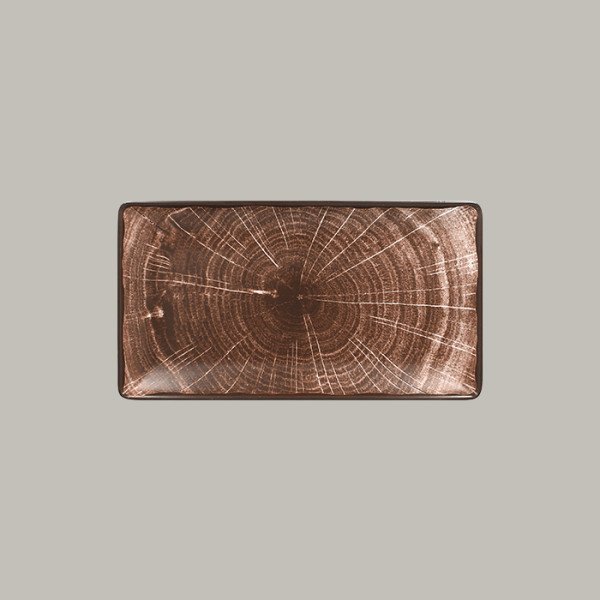 Teller coup flach aus Porzellan in Holzoptik, 6er Set – RAK Porcelain Woodart Kollektion