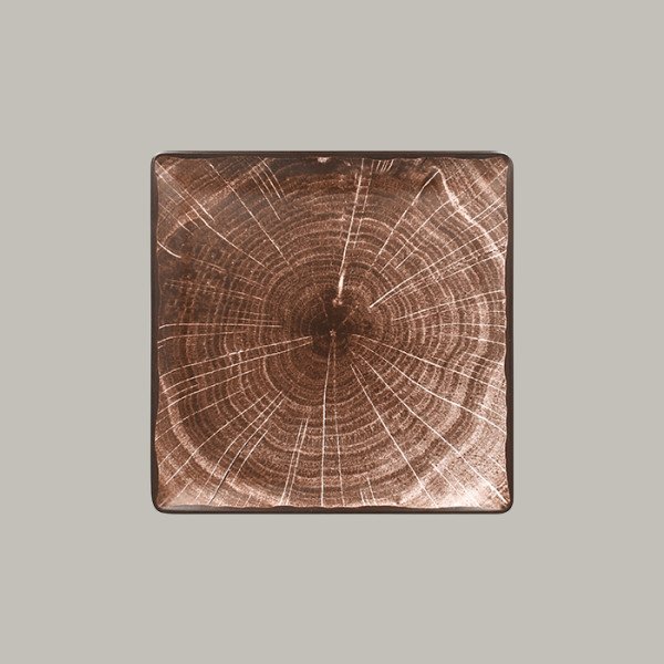 Teller coup flach aus Porzellan in Holzoptik – Woodart Kollektion von RAK Porcelain