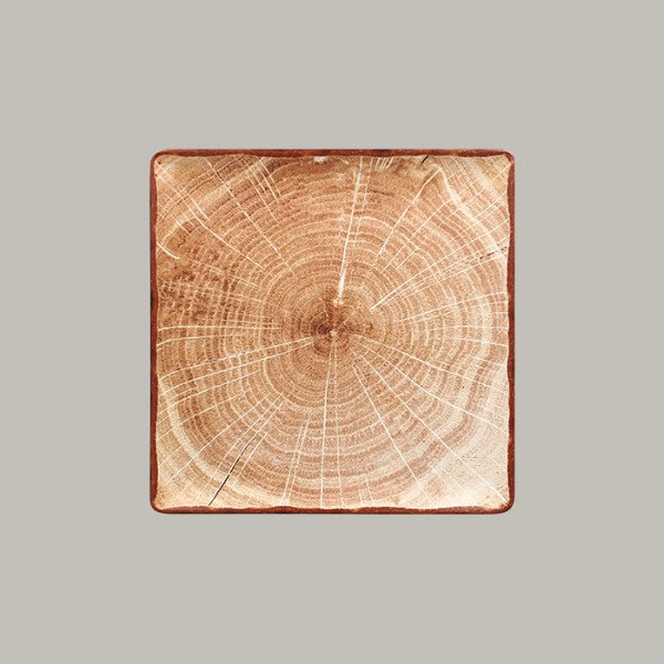 Teller coup flach aus Porzellan in Holzoptik, 6er Set, 30,5 cm – Woodart Kollektion