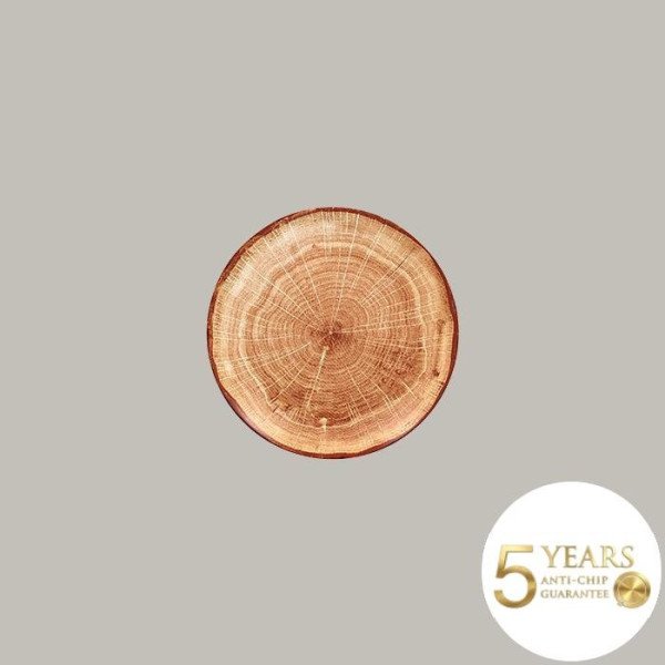 Teller coup flach aus Porzellan in Holzoptik – 12er Set Woodart von RAK Porcelain