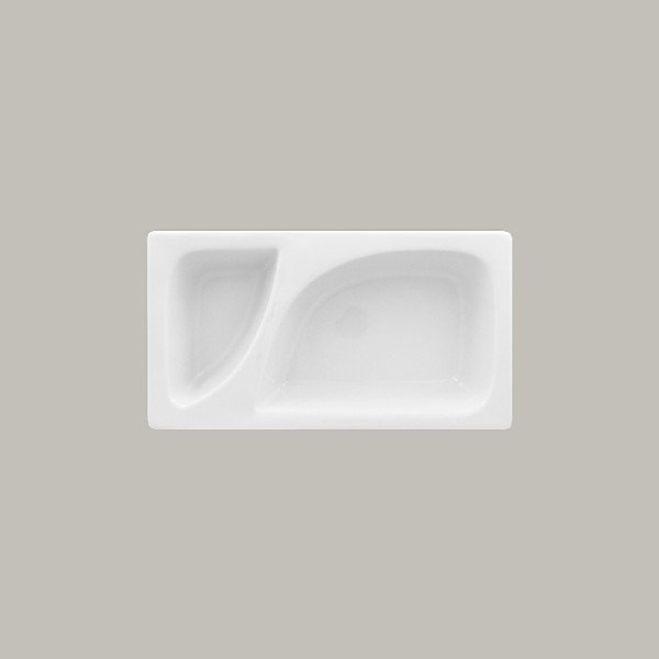 Schale Gastronorm 1/3 aus weißem Porzellan, 3-teilig, rechteckig, 32,5x17,6x6,5 cm