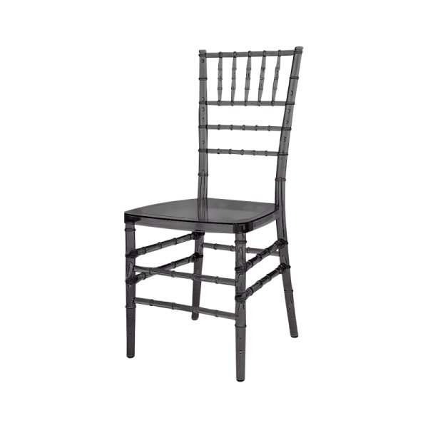 Hochzeitsstuhl CHAVIARI TIFFANY transparent rauchgrau – eleganter. langlebiger Polycarbonat Stuhl für Events