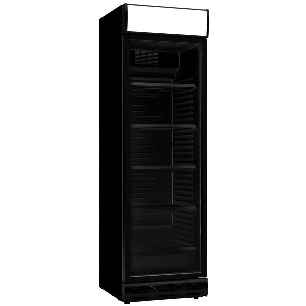 KÜHLSCHRANK 1 GLASTÜR SCHWARZ