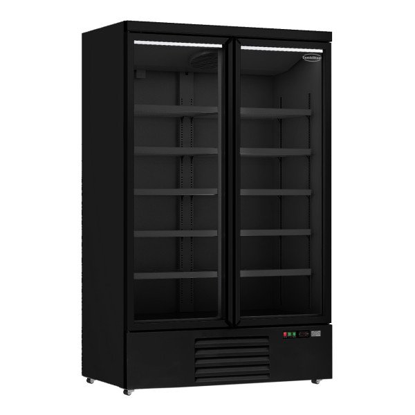 KÜHLSCHRANK 2 GLASTÜREN SCHWARZ JDE-1000R BL