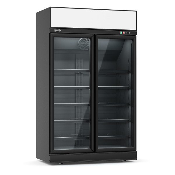 KÜHLSCHRANK 2 GLASTÜREN SCHWARZ INS-1000R BL