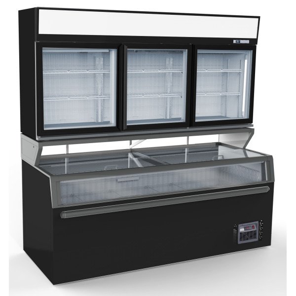WANDTIEFKÜHLUNG SCHWARZ 3 GLASTÜREN
