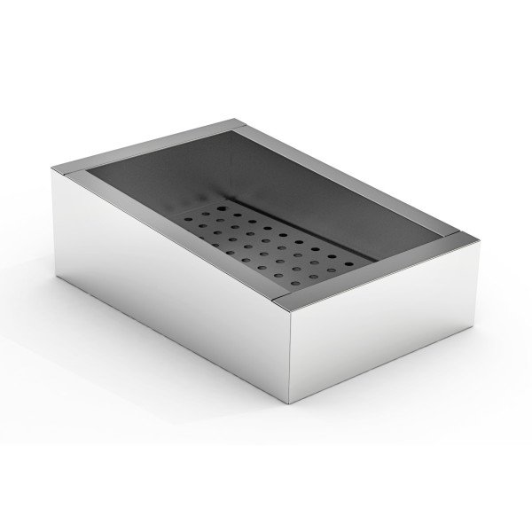 GEMAHLENES EIS BEHÄLTER SCHIEF 1/1 GN AISI 304  WASSERHAHN AN DER BEDIENUNG SEITE