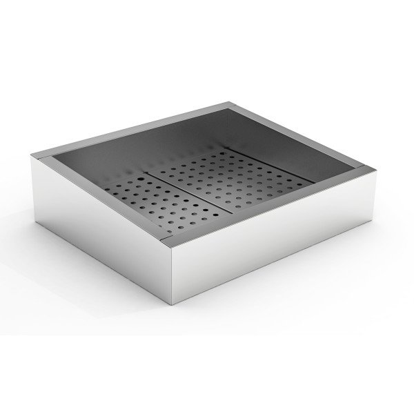 GEMAHLENES EIS BEHÄLTER SCHIEF 2/1 GN AISI 304  WASSERHAHN AN DER BEDIENUNG SEITE