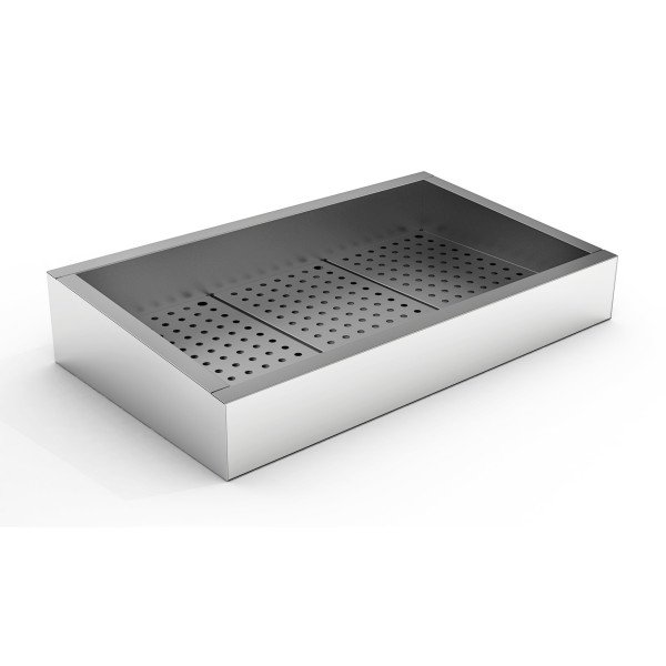 GEMAHLENES EIS BEHÄLTER SCHIEF 3/1 GN AISI 304  WASSERHAHN AN DER BEDIENUNG SEITE