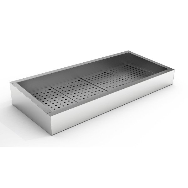 GEMAHLENES EIS BEHÄLTER SCHIEF 4/1 GN AISI 304  WASSERHAHN AN DER BEDIENUNG SEITE