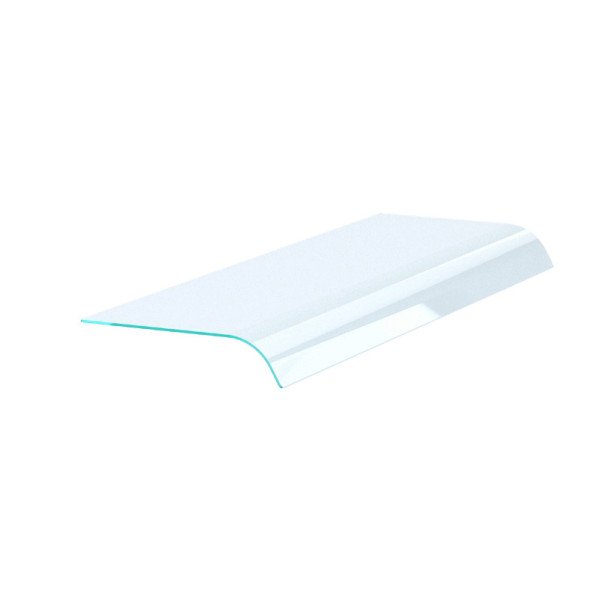 AUFSATZBORD MIT EINSEITIG ABGERUNDET GLAS 4/1