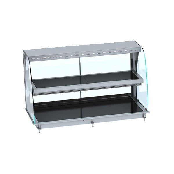 EINBAUWÄRMEVITRINE KERAMIK RUND - SCHWARZ 4/1