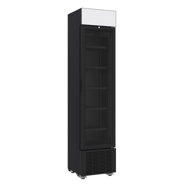 KÜHLSCHRANK 1 GLASTÜR SCHWARZ 232L *TRANSPORT AUF ANFRAGE*