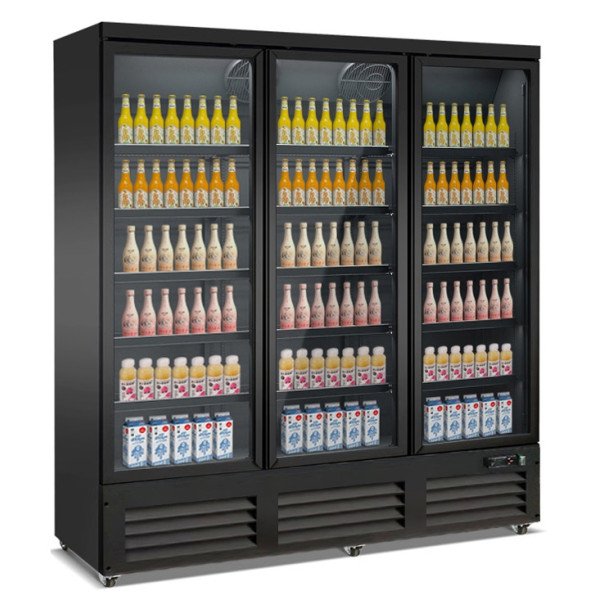 TIEFKÜHLSCHRANK 3 GLASTÜREN SCHWARZ CEB-1600F BL