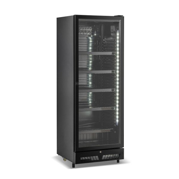 KÜHLSCHRANK 1 GLASTÜR SCHWARZ SVE-450 BL