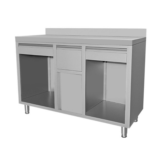 EDELSTAHL KAFFEE ARBEITSTISCH 1500X600X1150