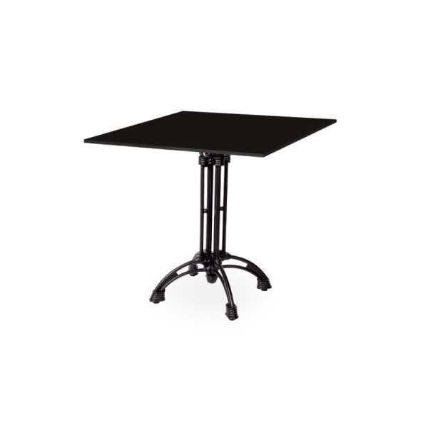 Biergartentisch RUSTICAL 69x69 cm mit schwarzer HPL-Platte – robust & wetterfest