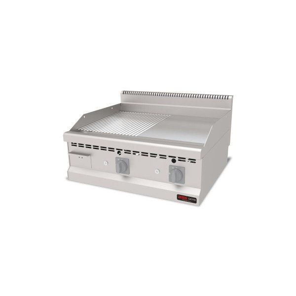 Gas Bratplatte Hardchrome / Glatt+Gerillt / 12.6 kW / Premium Serie 700