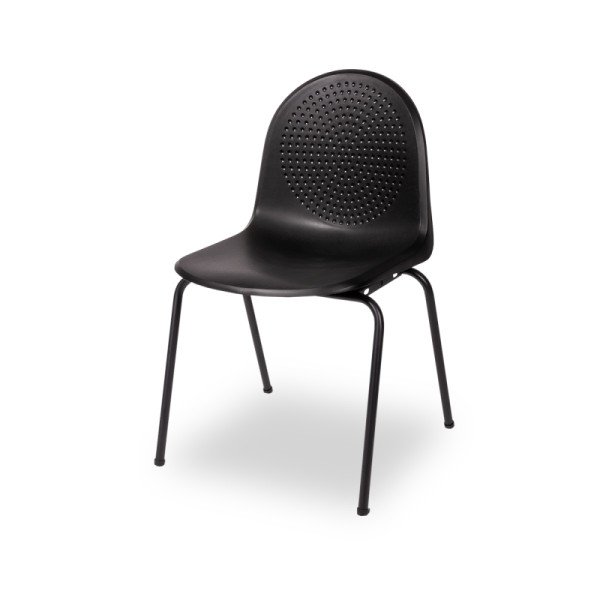 Stuhl für Wartezimmer MAXI MAX BL schwarz – robuster. stapelbarer Konferenzstuhl aus Polypropylen