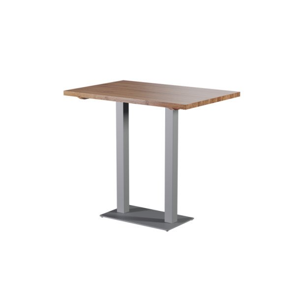 Tisch mit massiver Eichenplatte ALFA BAR DUO Grau – ideal für moderne Cafés und Bars