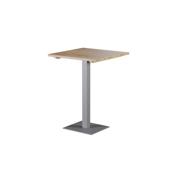 Tisch mit Holzplatte ALFA BAR Grau – Massivholz-Café-Tisch von Mextra. robust & stilvoll