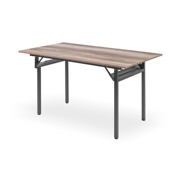 Banketttisch H-500 138x90 cm mit robustem Stahlgestell und melaminbeschichteter Tischplatte in Sonoma Eiche