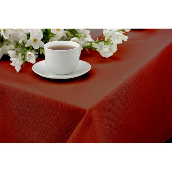 Tischdecke TB-500 burgunderrot – strapazierfähig & schmutzabweisend. 60% Baumwolle. 40% Polyester. leinenähnlich. elegant