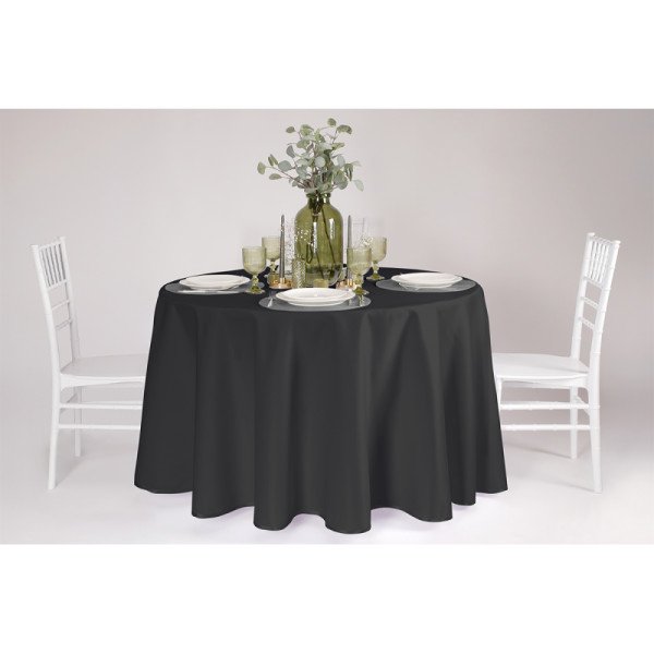 Tischdecke TB-200 fi320 cm schwarz – fleckgeschützt. elegant & pflegeleicht