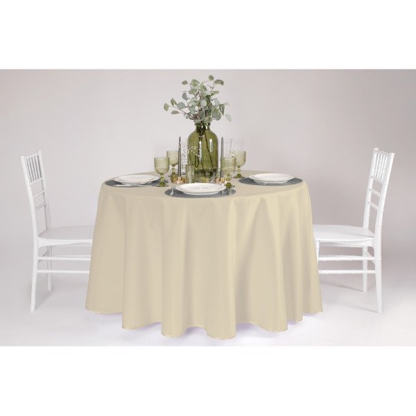 Tischdecke TB-200 fi320 cm ecru – fleckgeschützt. elegant & pflegeleicht