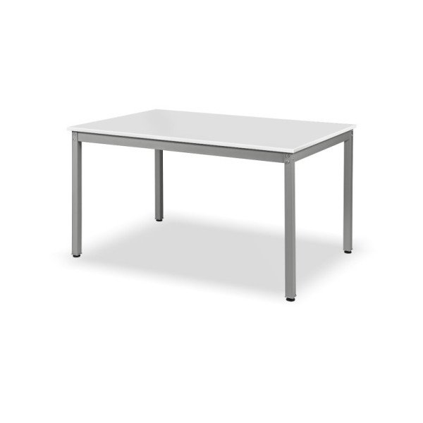 Konferenztisch HUGO 138x90 Weißes Alaska mit Stahlrahmen und Laminatplatte