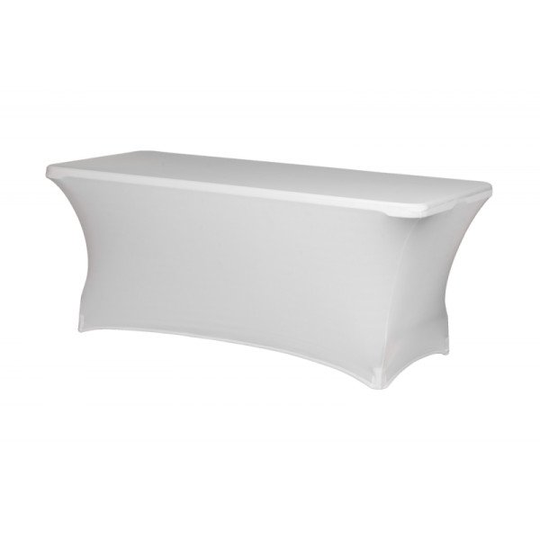 Elastische Tischhusse FLEX PR 240 weiß für rechteckige Tische 183x76 cm – modern & pflegeleicht