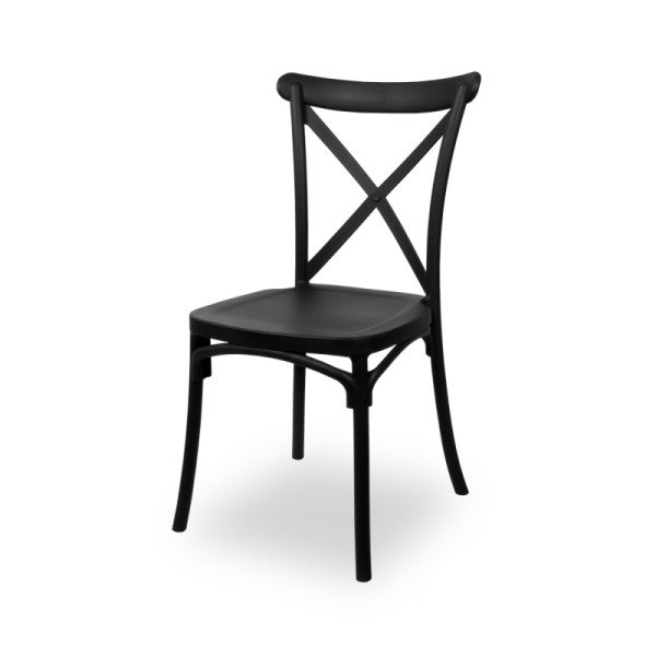 Hochzeitsstuhl CHIAVARI FIORINI schwarz – eleganter. wetterfester Polypropylenstuhl für Events
