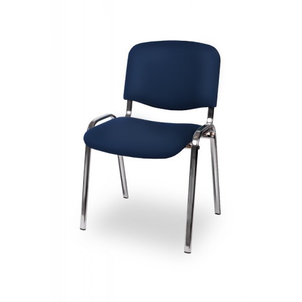 Konferenzstuhl ISO 24H CR T0202 blau ÖKO-LEDER – komfortabel & langlebig
