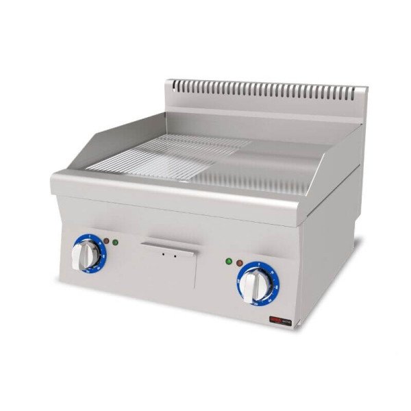 Elektro Bratplatte Hardchrome / Glatt+Gerillt / 6 kW / Premium Serie 600