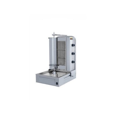 Gas Dönergrill mit Motor unten / Gyrosgrill 3 Brenner / max. 40 kg / inkl. Flügeltüren
