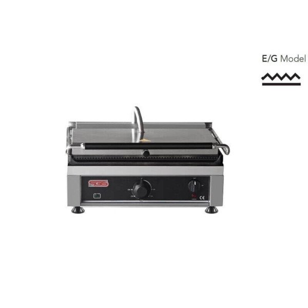 Kontaktgrill / Oben Gerillt / Unten Glatt / 2,5 kW / Tischgrill / Paninimaker