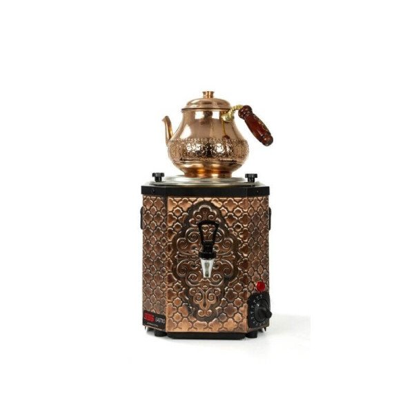 Samowar / Antik-Kupfer / Kupfer Teekocher mit 1 Teekanne / 3 lt.