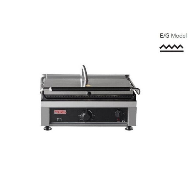Kontaktgrill / Oben Gerillt / Unten Glatt / 2,1 kW / Tischgrill