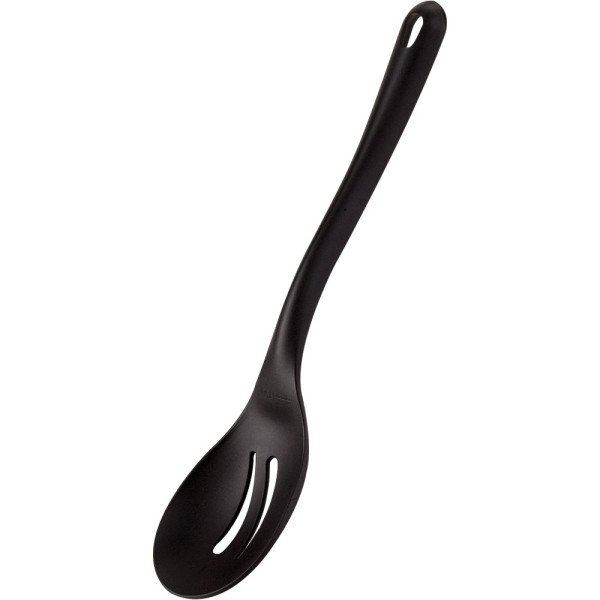 Servierlöffel perforiert, aus glasfaserverstärktem Material, schwarz, Länge 35 cm