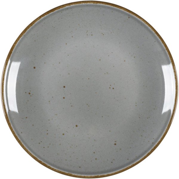 Teller flach, Serie Hotel, grau, braun gesprenkelt, Ø 210 mm, 12 Stück