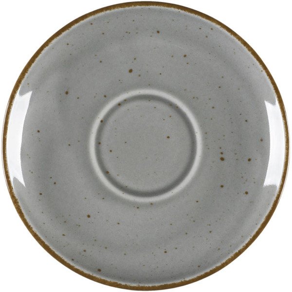 Untertasse, Serie Aida, grau, braun gesprenkelt, Ø 145 mm, 12 Stück