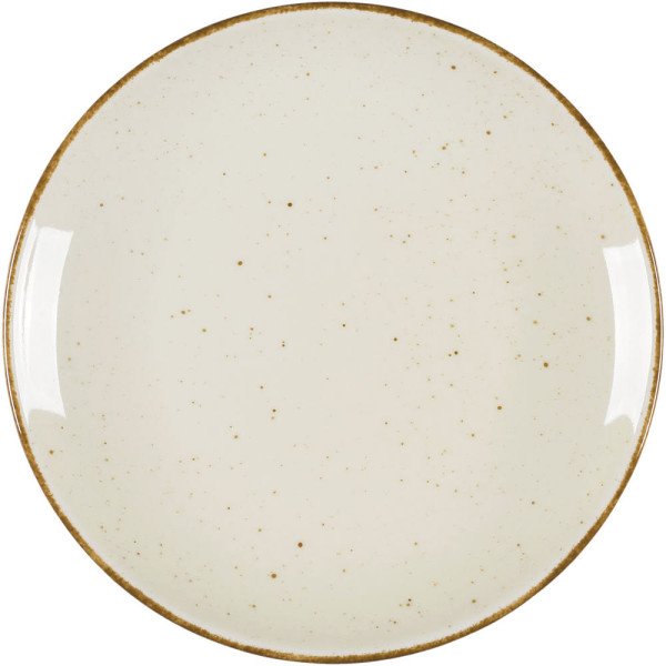 Teller flach, Serie Hotel, cremefarben, braun gesprenkelt, Ø 210 mm, 12 Stück