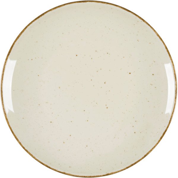 Teller flach, Serie Hotel, cremefarben, braun gesprenkelt, Ø 280 mm, 12 Stück