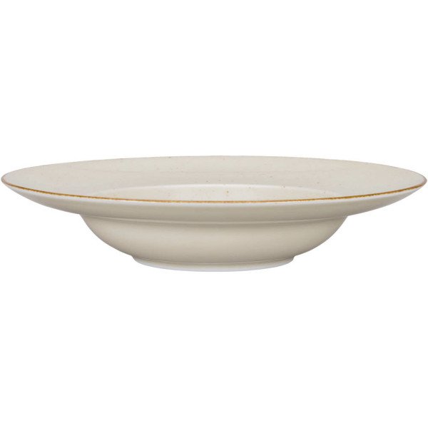 Pastateller, Serie Kaszub, cremefarben, braun gesprenkelt, Ø 240 mm, 6 Stück